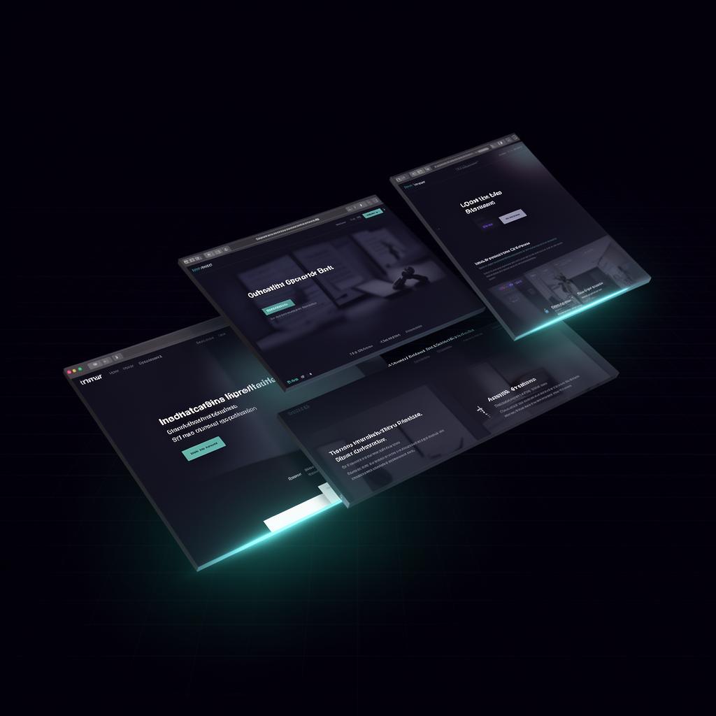 Mockups de websites institucionais premium em perspectiva